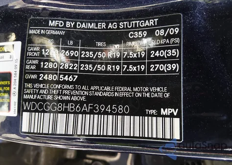 2010 Mercedes-Benz Glk 350 4Matic from USA, damaged, VIN WDCGG8HB6AF394580